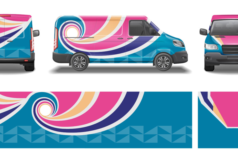 Vehicle wrap branding mockup for business fleet